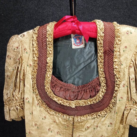 1950s Gold Floral Damask Dirndl Dress from Munich - Picture 2 of 13